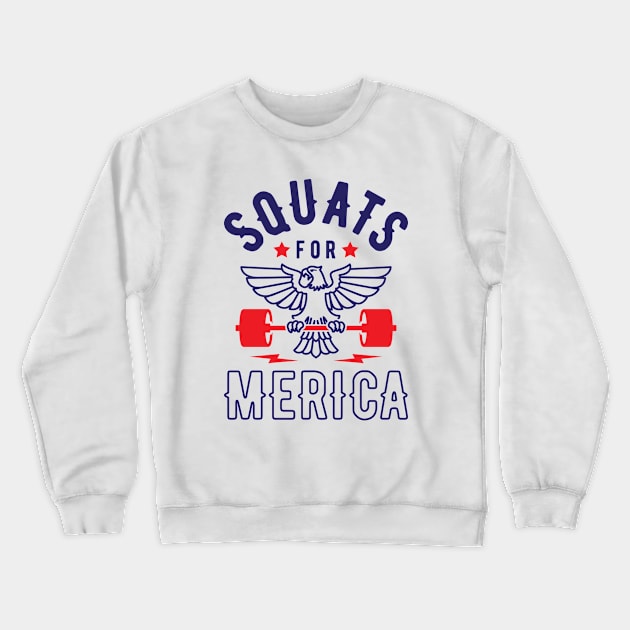 Squats For Merica v2 Crewneck Sweatshirt by brogressproject